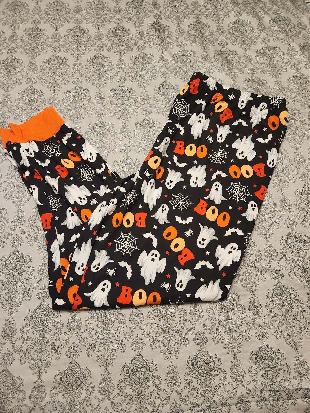 Halloween Ghost and Boo Print Pajama Pants XL (16-18)